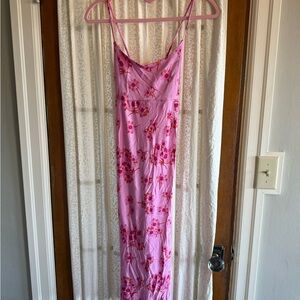 Rouje Pink Floral Midi Dress